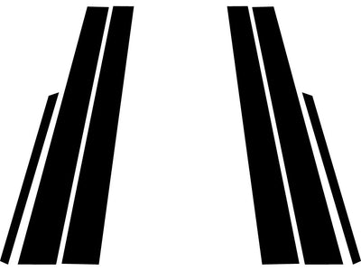 mitsubishi lancer 2002-2007 (sedan) Carbon Fiber Pillar Trim Diagram