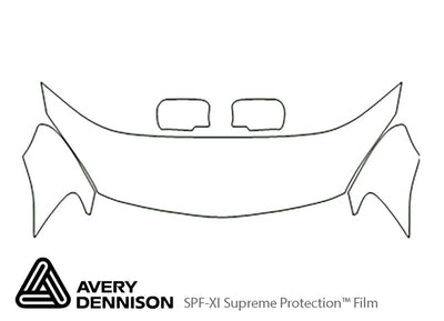 lancer Avery Dennison Clear Bra Hood Precut PPF Diagram