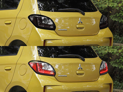 mirage (hatchback) Before and After Smoked Taillights