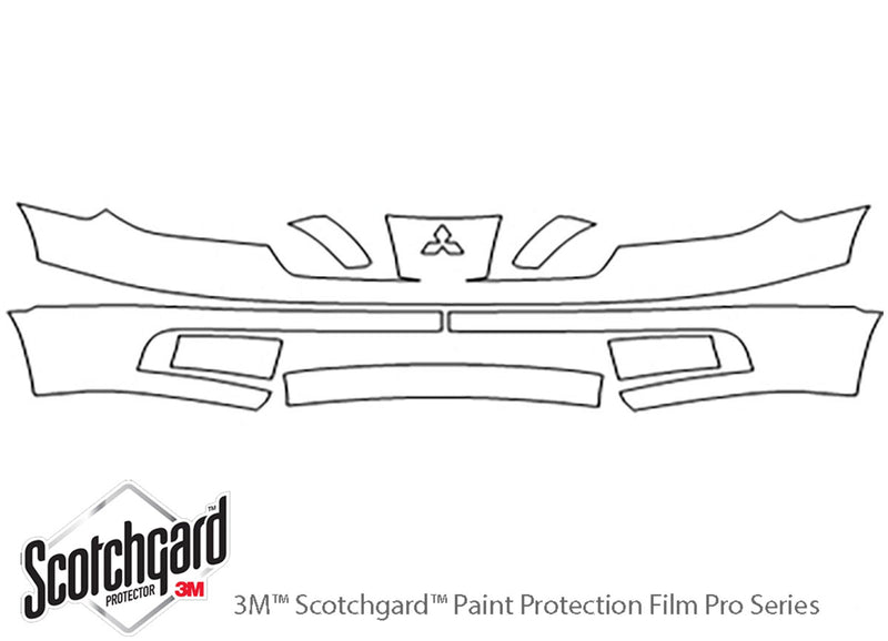 outlander 3M Clear Bra Bumper Precut PPF Diagram