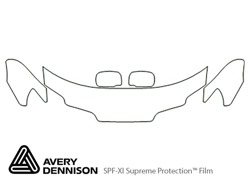 outlander Avery Dennison Clear Bra Hood Precut PPF Diagram