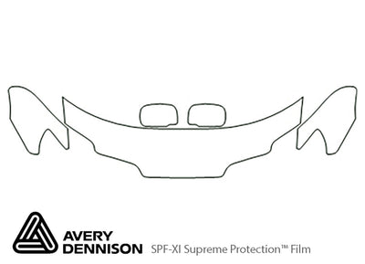 outlander Avery Dennison Clear Bra Hood Precut PPF Diagram