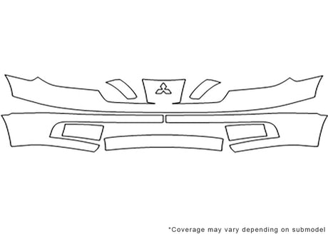 outlander 3M Clear Bra Bumper Precut PPF Diagram