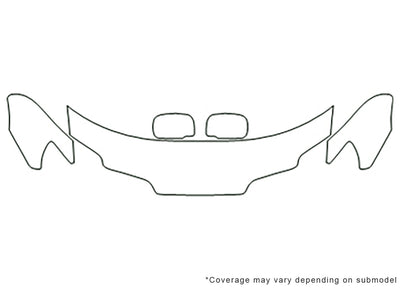 outlander 3M Clear Bra Hood Precut PPF Diagram