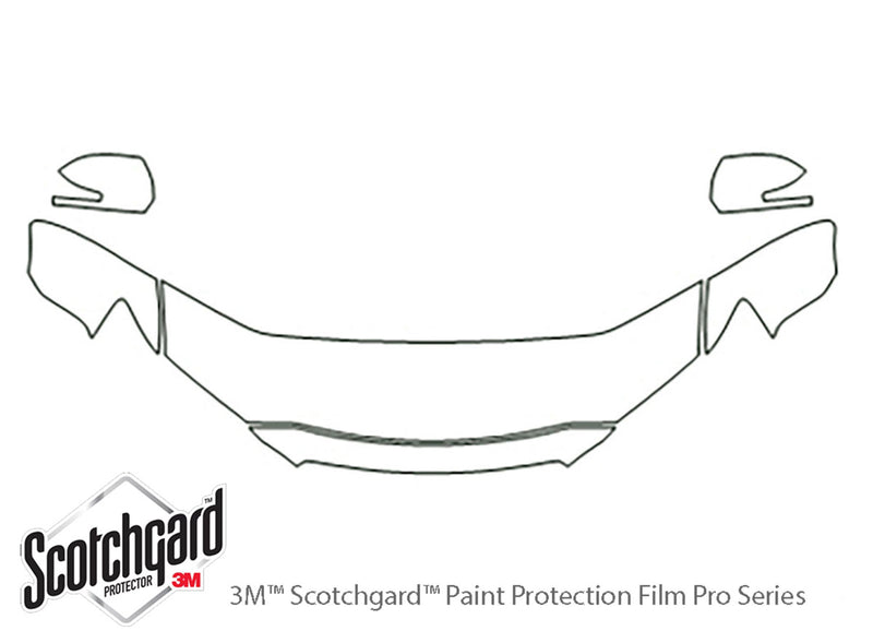 outlander 3M Clear Bra Hood Precut PPF Diagram
