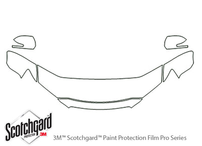 outlander 3M Clear Bra Hood Precut PPF Diagram