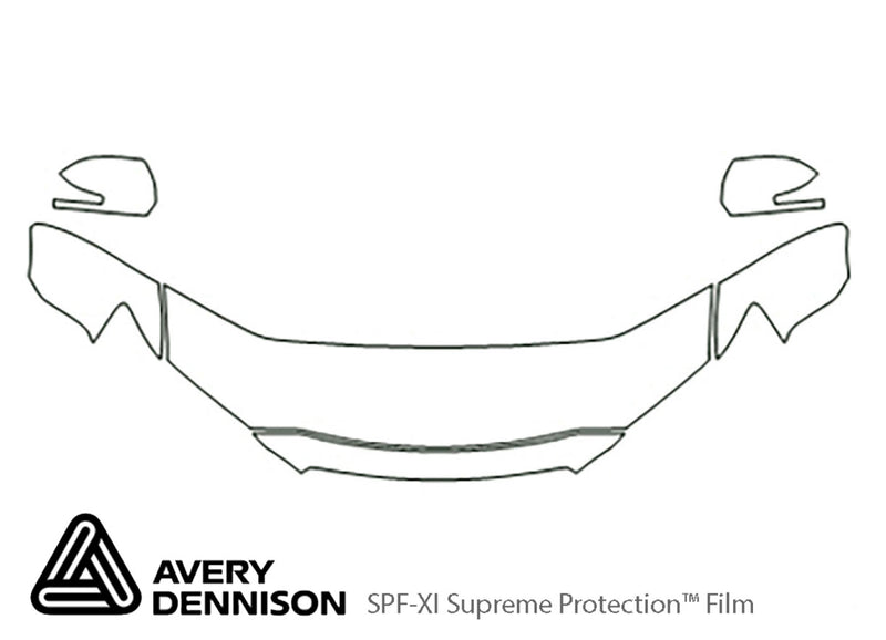 outlander Avery Dennison Clear Bra Hood Precut PPF Diagram