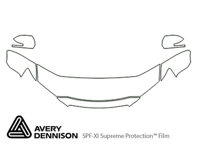 outlander Avery Dennison Clear Bra Hood Precut PPF Diagram