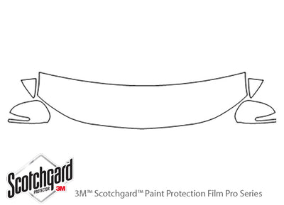 outlander 3M Clear Bra Hood Precut PPF Diagram