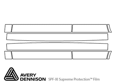 outlander Avery Dennison Clear Bra Door Cup Precut PPF Diagram