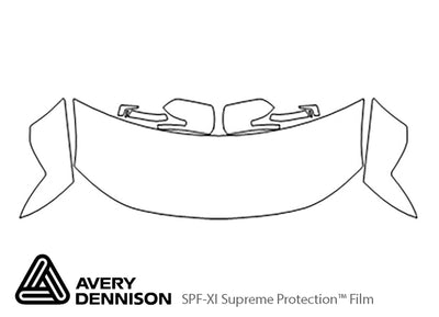 outlander Avery Dennison Clear Bra Hood Precut PPF Diagram