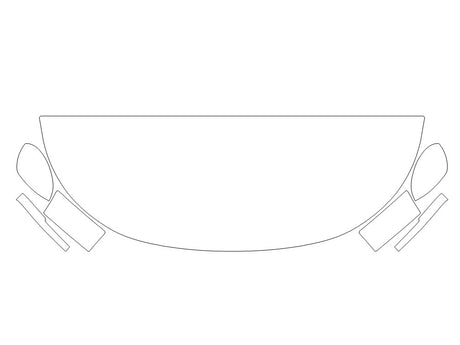 outlander 3M Clear Bra Hood Precut PPF Diagram