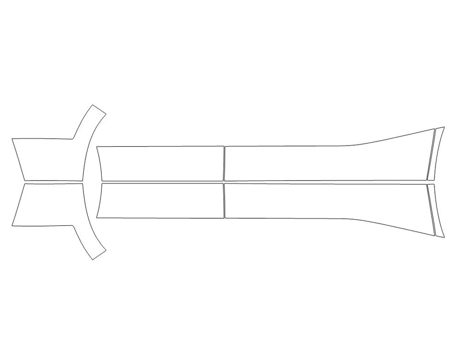 outlander 3M Clear Bra Door Cup Precut PPF Diagram