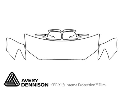 outlander sport Avery Dennison Clear Bra Hood Precut PPF Diagram