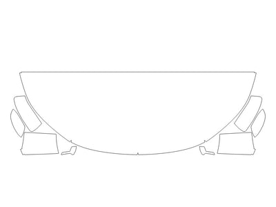 outlander Avery Dennison Clear Bra Hood Precut PPF Diagram