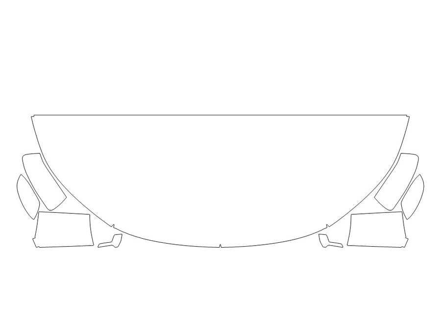 outlander Avery Dennison Clear Bra Hood Precut PPF Diagram