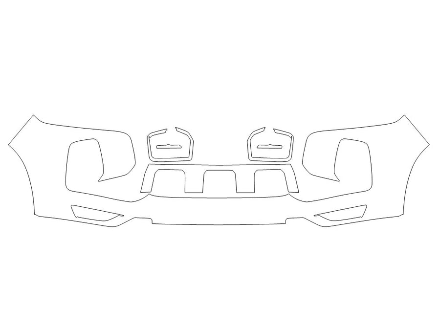 rvr Avery Dennison Clear Bra Bumper Precut PPF Diagram