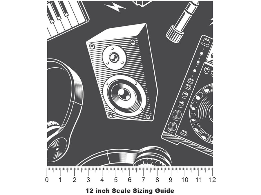 Mix It Up Music Vinyl Film Pattern Size 12 inch Scale~Rwraps Mix It Up Music Sizing Chart~2
