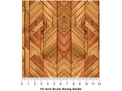 Mixed Gunstock Wooden Parquet Vinyl Film Pattern Size 12 inch Scale~Rwraps Mixed Gunstock Wooden Parquet Sizing Chart~3