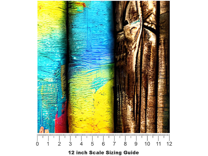 Mixed Media Wooden Parquet Vinyl Film Pattern Size 12 inch Scale~Rwraps Mixed Media Wooden Parquet Sizing Chart~3