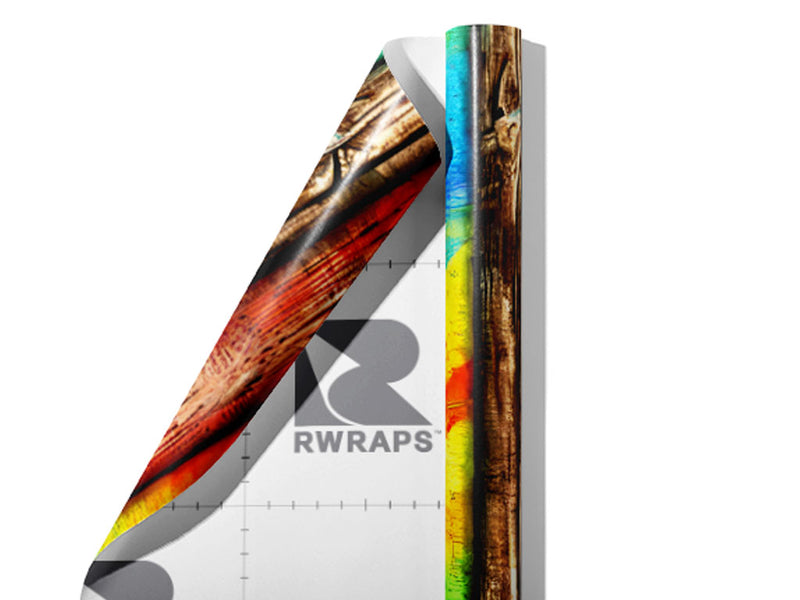 Mixed Media Wooden Parquet Wrap Film Sheets~Rwraps Series 914 Mixed Media Wooden Parquet Scrolled Sheet~4