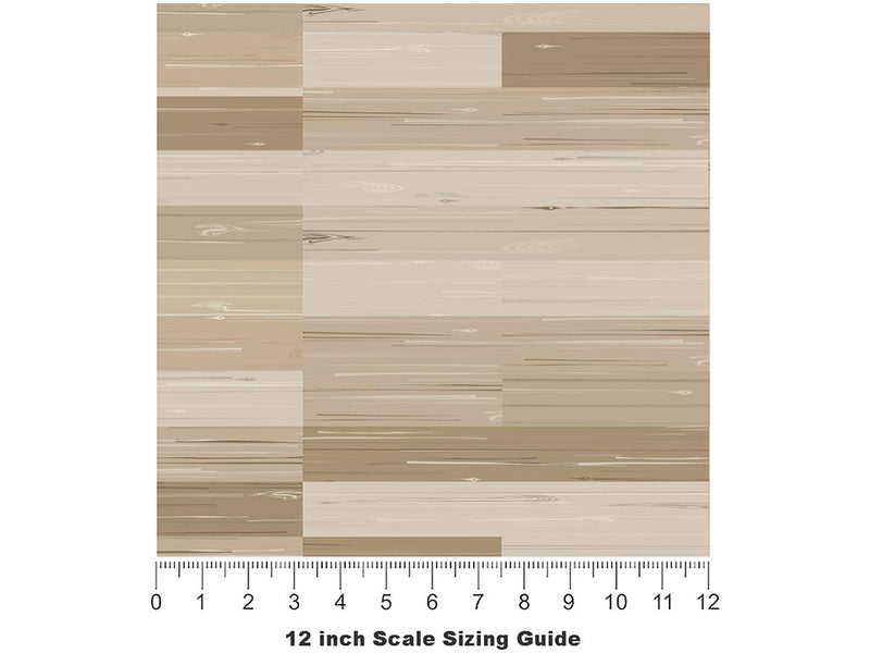 Mixed Oak Wooden Parquet Vinyl Film Pattern Size 12 inch Scale~Rwraps Mixed Oak Wooden Parquet Sizing Chart~3