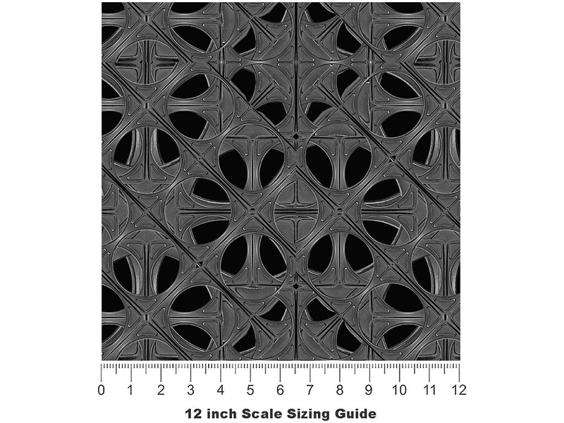 Modern Interface Mosaic Vinyl Film Pattern Size 12 inch Scale~Rwraps Modern Interface Mosaic Sizing Chart~2
