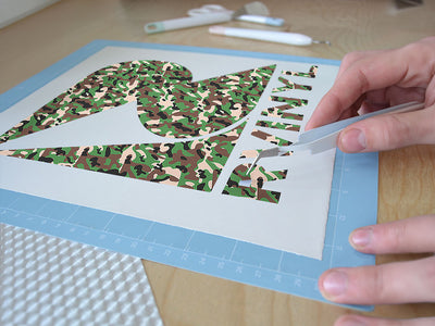 modern woodland camouflage Easy Weed Craft Vinyl