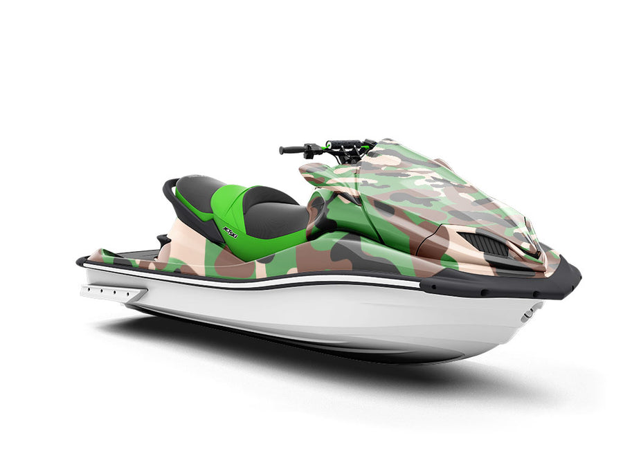 Modern Woodland Camouflage Jet Ski Vinyl Customized Wrap