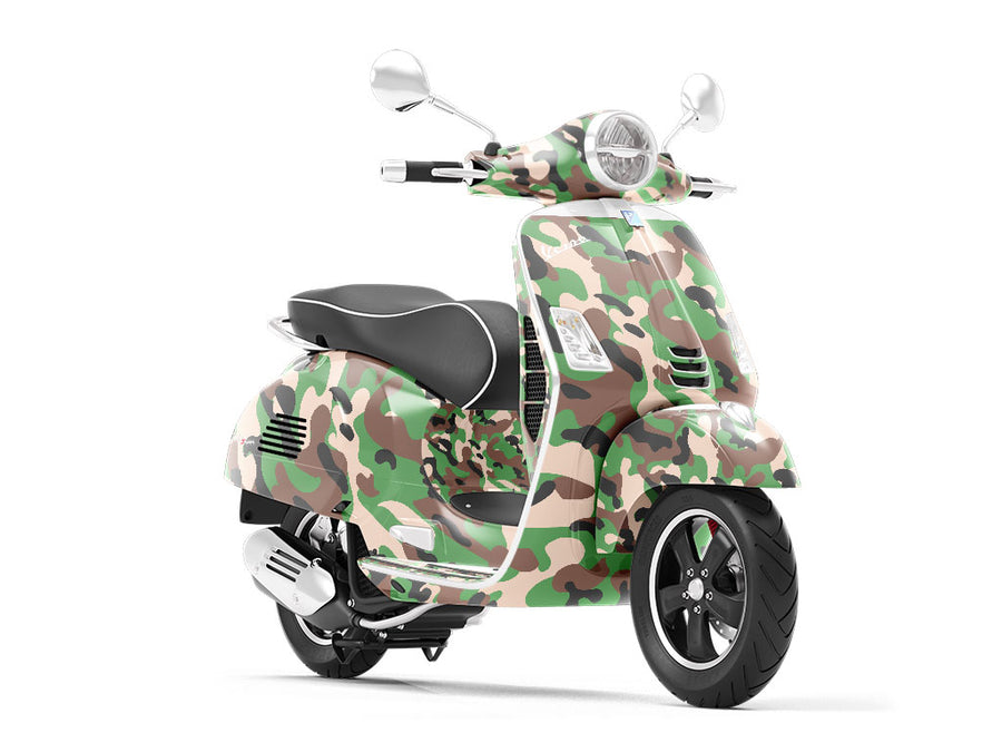 Modern Woodland Camouflage Vespa Scooter Wrap Film
