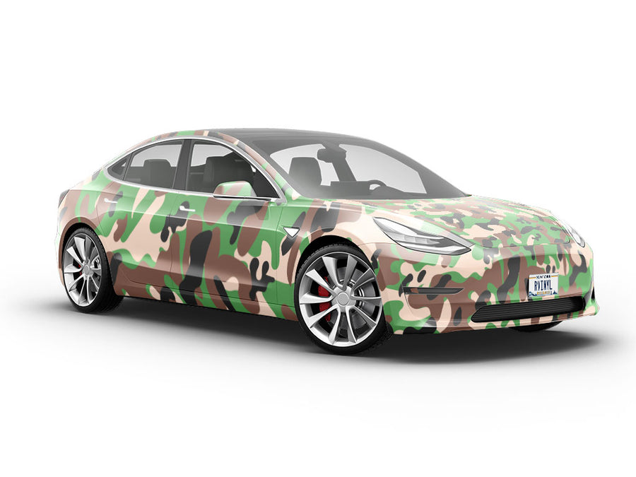 Modern Woodland Camouflage Vehicle Vinyl Wrap