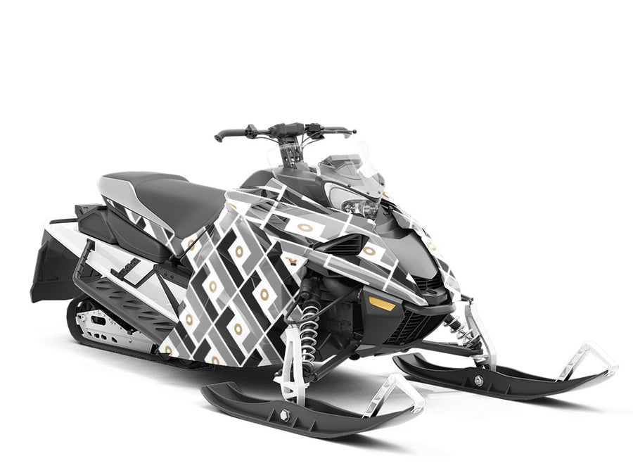 Modernist Simplicity Mosaic Custom Wrapped Snowmobile