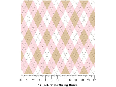 Modest Lady Argyle Vinyl Film Pattern Size 12 inch Scale~Rwraps Modest Lady Argyle Sizing Chart~2