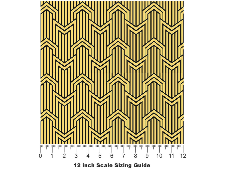 Money Honey Art Deco Vinyl Film Pattern Size 12 inch Scale~Rwraps Money Honey Art Deco Sizing Chart~2