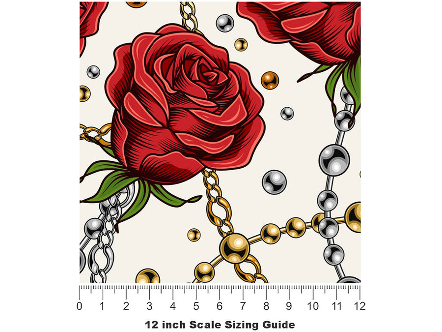 Money Rose Bling Vinyl Film Pattern Size 12 inch Scale~Rwraps Money Rose Bling Sizing Chart~2