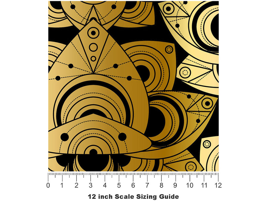 Monies Power Art Deco Vinyl Film Pattern Size 12 inch Scale~Rwraps Monies Power Art Deco Sizing Chart~2