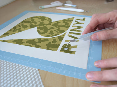 mono forest camouflage Easy Weed Craft Vinyl