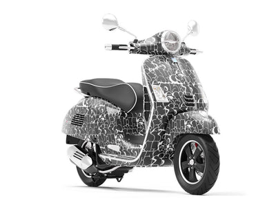 Monochrome Bubbled Graffiti Vespa Scooter Wrap Film