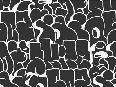 Monochrome Bubbled Graffiti Vinyl Wrap Pattern~Rwraps Series 914 Digitally Printed Vinyl Wrap~0