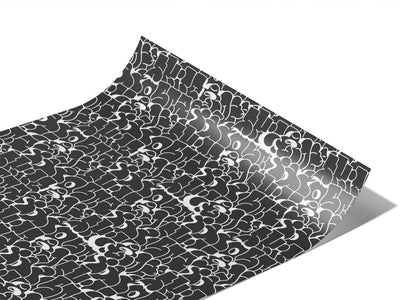 Monochrome Bubbled Graffiti Vinyl Wraps~Rwraps Series 914 Digitally Printed Vinyl Wrap~1