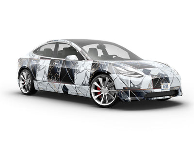 Monochrome Mash-Up Tile Vehicle Vinyl Wrap