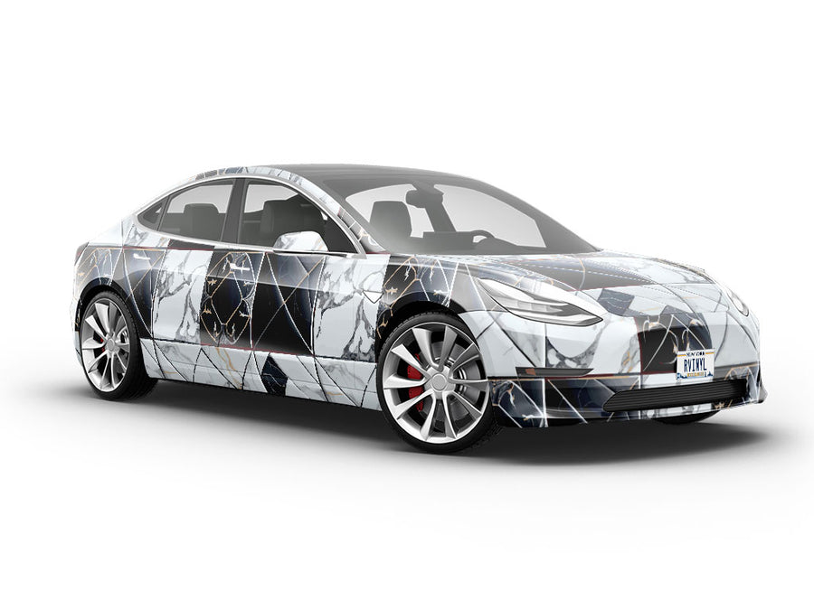 Monochrome Mash-Up Tile Vehicle Vinyl Wrap
