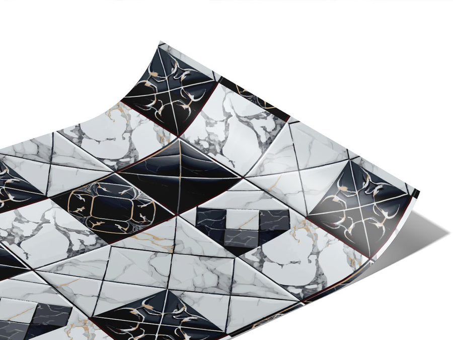 Monochrome Mash-Up Tile Vinyl Wraps~Rwraps Series 914 Digitally Printed Vinyl Wrap~1