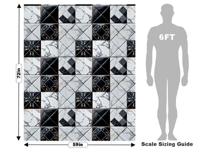 Monochrome Mash-Up Tile Vehicle Wrap Scale~Rwraps Series 914 Monochrome Mash-Up Tile Measurements~2