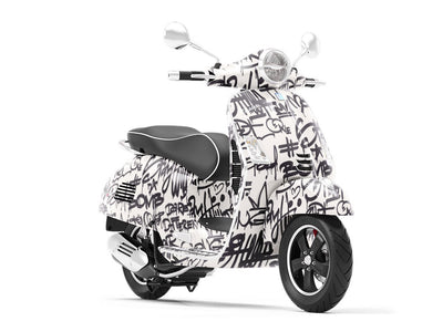 Monochrome Mess Graffiti Vespa Scooter Wrap Film