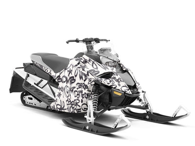 Monochrome Mess Graffiti Custom Wrapped Snowmobile
