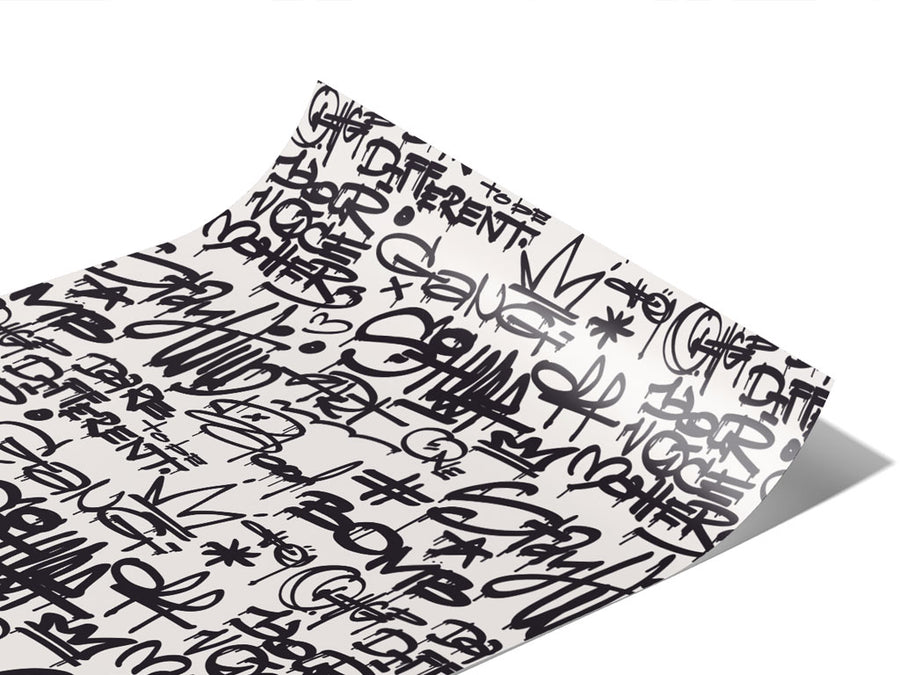 Monochrome Mess Graffiti Vinyl Wraps~Rwraps Series 914 Digitally Printed Vinyl Wrap~1