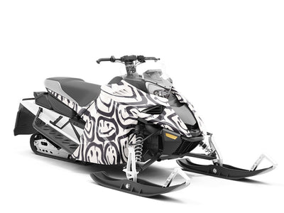 Monochrome Smiles Graffiti Custom Wrapped Snowmobile