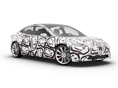 Monochrome Smiles Graffiti Vehicle Vinyl Wrap