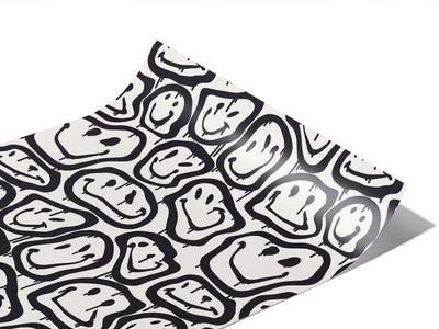 Monochrome Smiles Graffiti Vinyl Wraps~Rwraps Series 914 Digitally Printed Vinyl Wrap~1